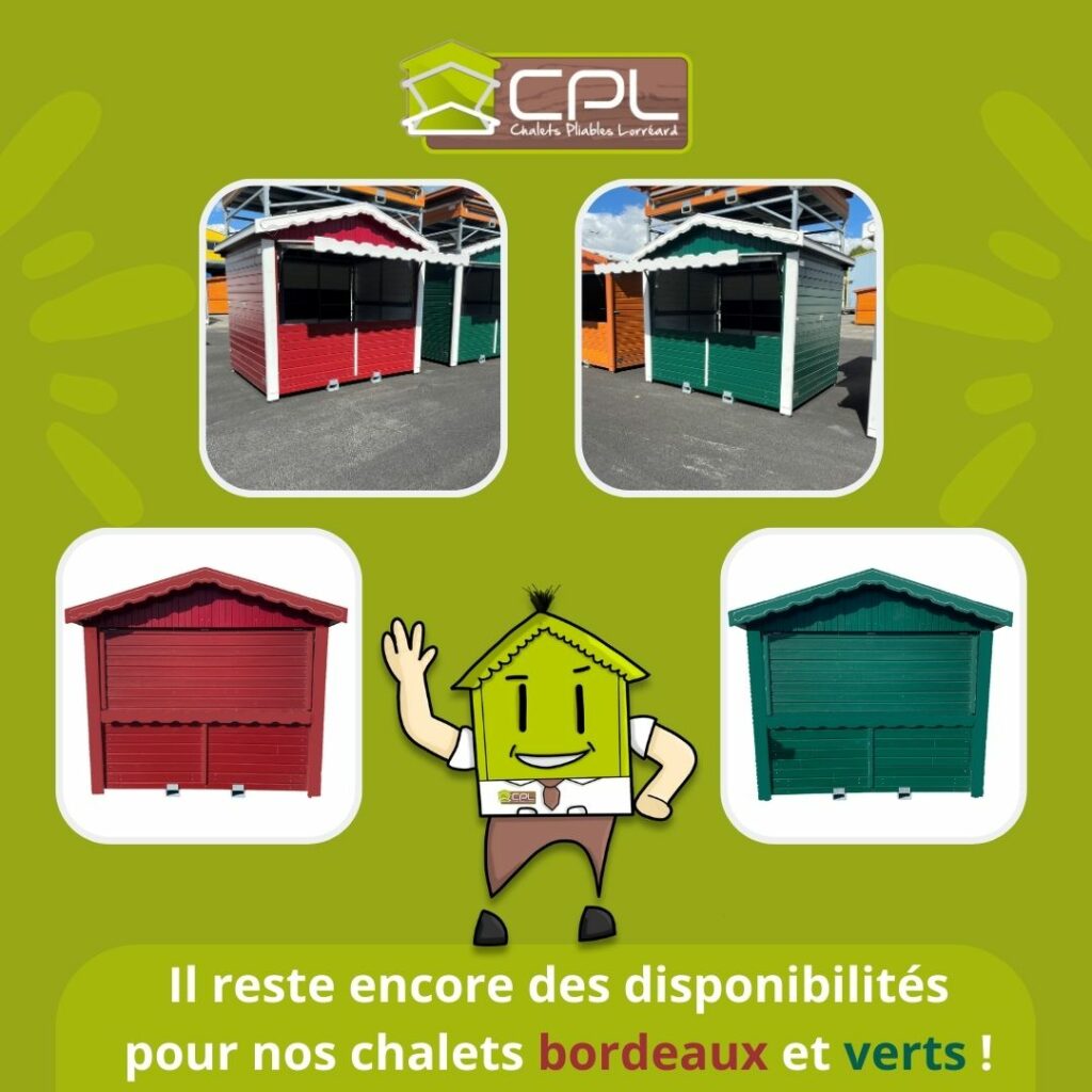 nouveauté chalet pliable vert ou bordeaux