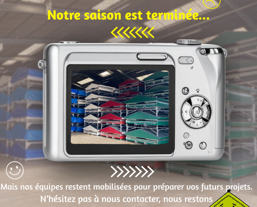 Nos équipes continuent de travailler en coulisses afin de préparer et entretenir nos chalets pliables. Cette phase de préparation nous permet d’anticiper vos besoins et d’être prêts à répondre dans les meilleurs délais à vos futurs projets. Ainsi, dès que vous avez besoin d’un chalet, nous sommes en mesure de vous le fournir rapidement.